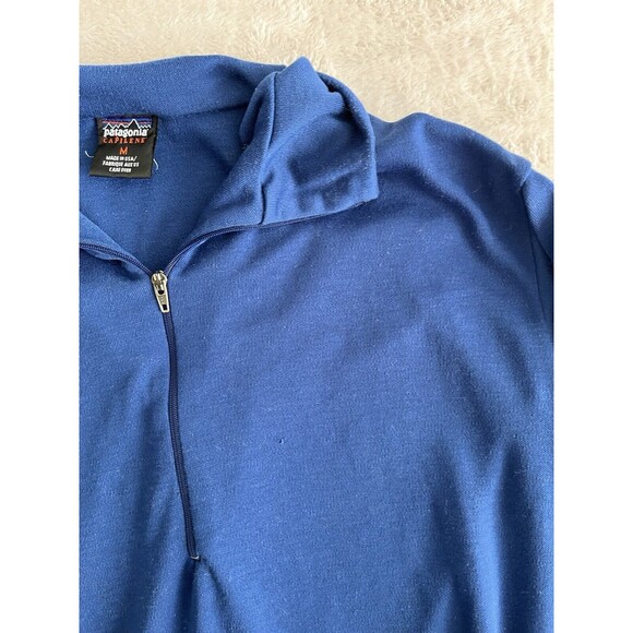 Patagonia Capilene Tech Knit Performance Quarter Zip Jacket M Blue Gorpcore Base - Picture 3 of 6